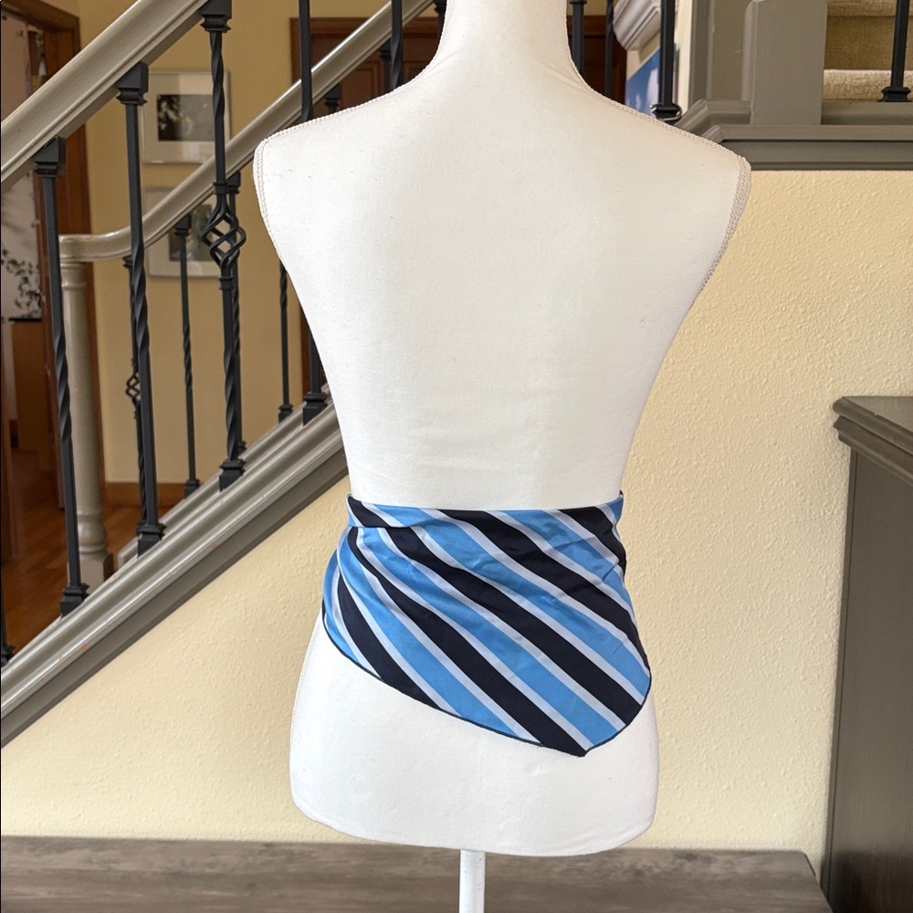 Blue and Black Striped Scarf or Belt - Picture 3 of 14
